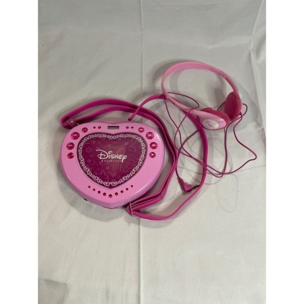 Disney Princess Heart Shaped Portable CD Player P100CD Pink w/Headphones PARTS